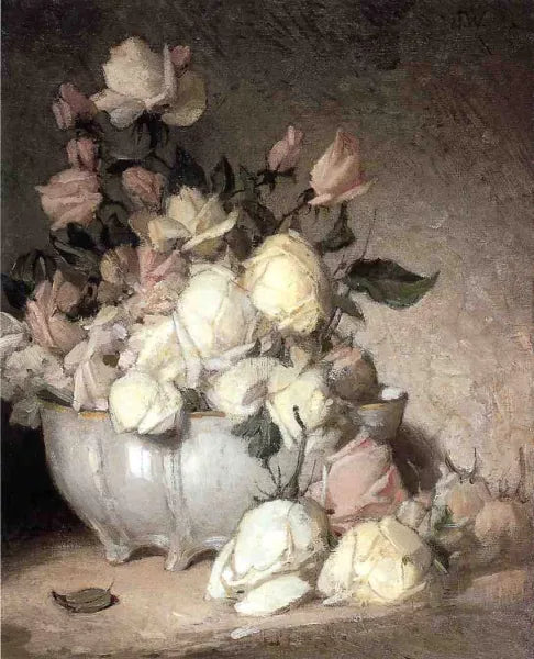 Roses in a Porcelain Bowl