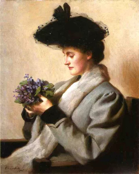 The Nosegay of Violets: Portrait of a Woman