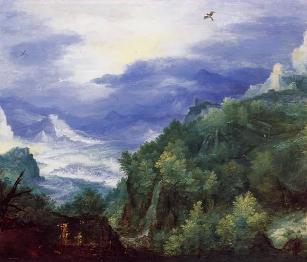 Mountain Landscape with View of a River Valley