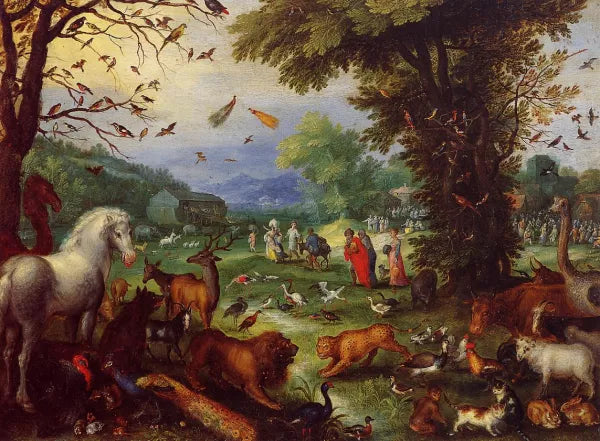 Landscape of Paradise and the Loading of the Animals in Noah's Ark