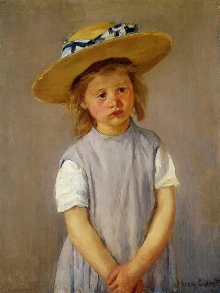 Little Girl in a Big Straw Hat and a Pinnafore