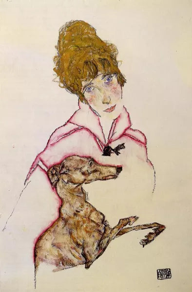 Woman with Greyhound also known as Edith Schiele