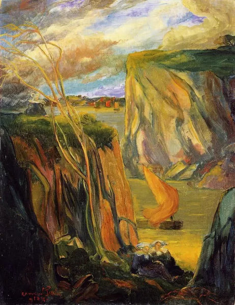 Breton Women by the Cliff