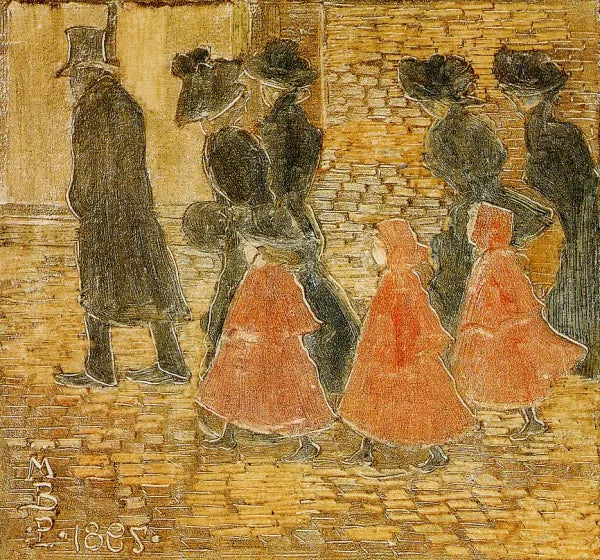 Three Little Girls in Red