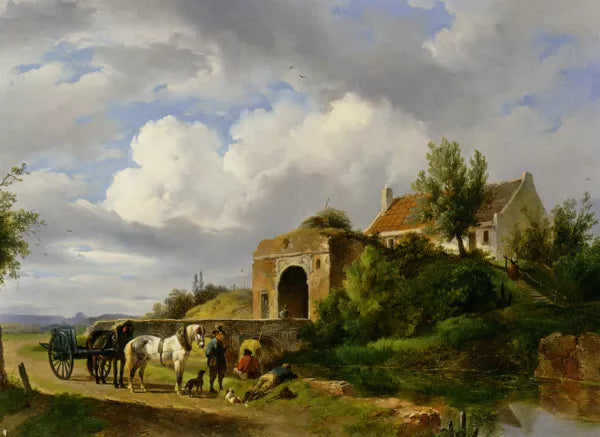 Anglers and a Traveller on the Waterside