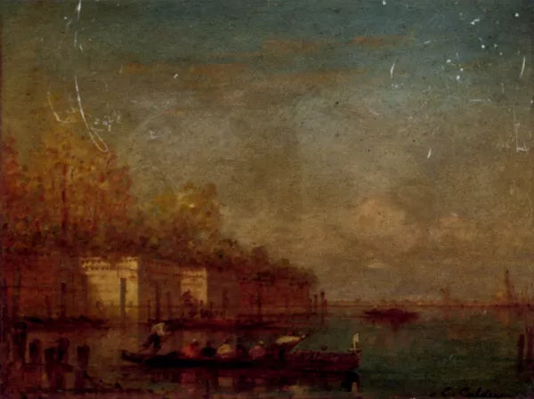 Setting off in a Ferry in the Venetian Lagoon