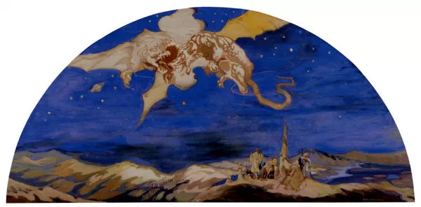 Dragon Passing Over Travellers