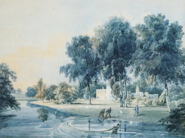 Chalfont House, Buckinghamshire, with Fishermen Netting the Broadwater