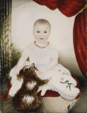 Baby with Rattle and Dog