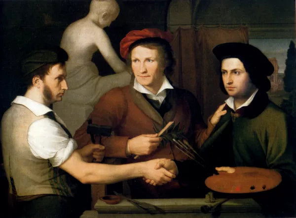 Self-Portrait With Brother Rudolph And Bertel Thorvaldsen