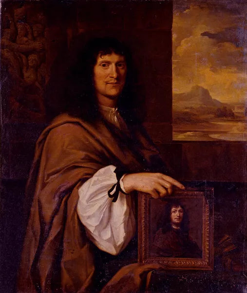 Portrait Of A Man Holding A Portrait