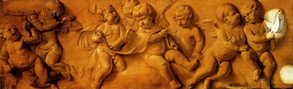 Disporting Putti - a Feined Bas - Relief