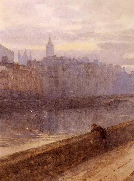 Evening On The River Liffey With St. John's Church In Distance