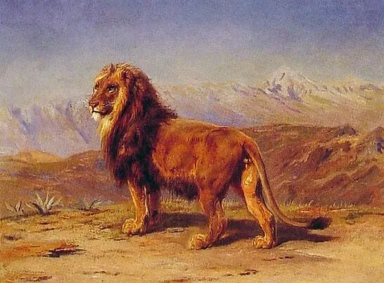 Lion in a Landscape